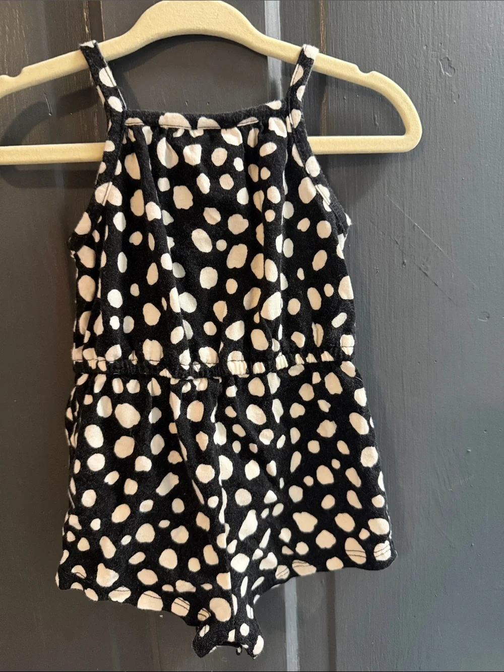 Old Navy Black and White Polka Dot Girls' One-Piece Bodysuit